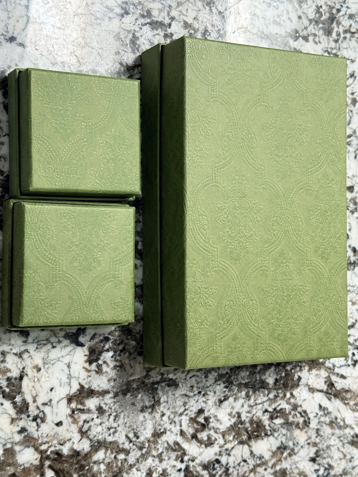 Gucci Empty Gift Box Lot w/ Dust Bag – Large Wallet/Scarf Box + 2 Small Jewelry