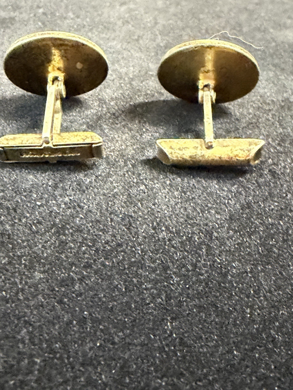 Cufflinks 1950’s Carved Tiger’s Eye Stone “Man in the Moon” or Sun Face Motif