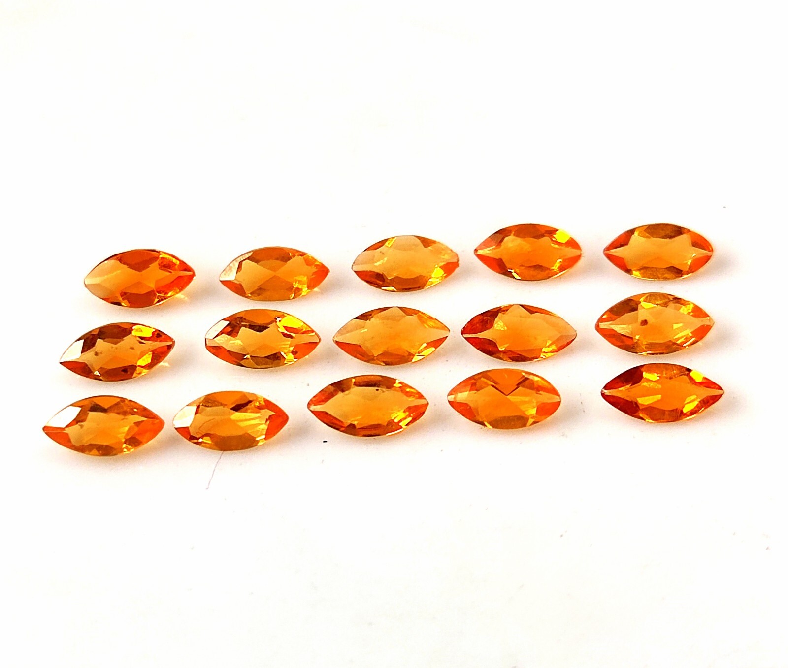 2.5X5 MM MARQUISE CUT AAA+ NATURAL MEXICAN FIRE OPAL FACETED GEMSTONE 15 PIECES