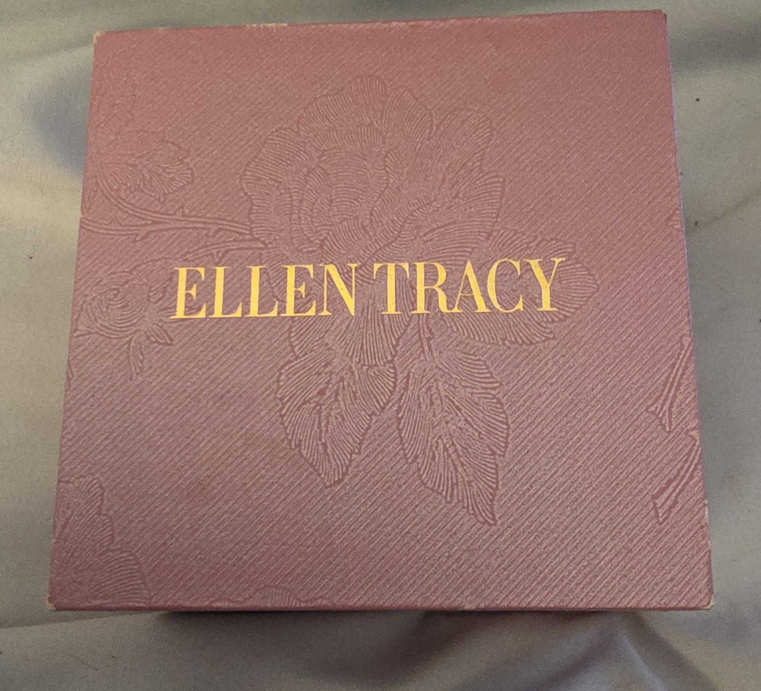 Ellen Tracy Women’s Quartz Analog Rose Gold Tone Bracelet Watch Silver Dial Box