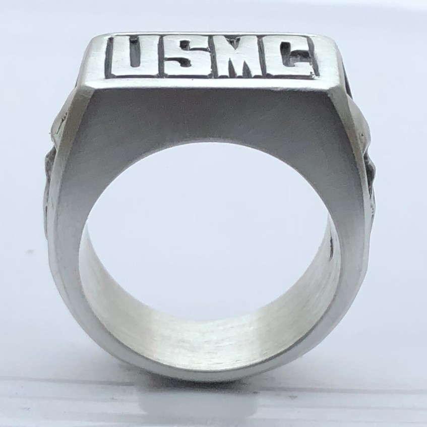 MJG STERLING SILVER USMC SKULL RING. MARINES. 3D PUNISHER. HARLEY. BIKER.SZ 11