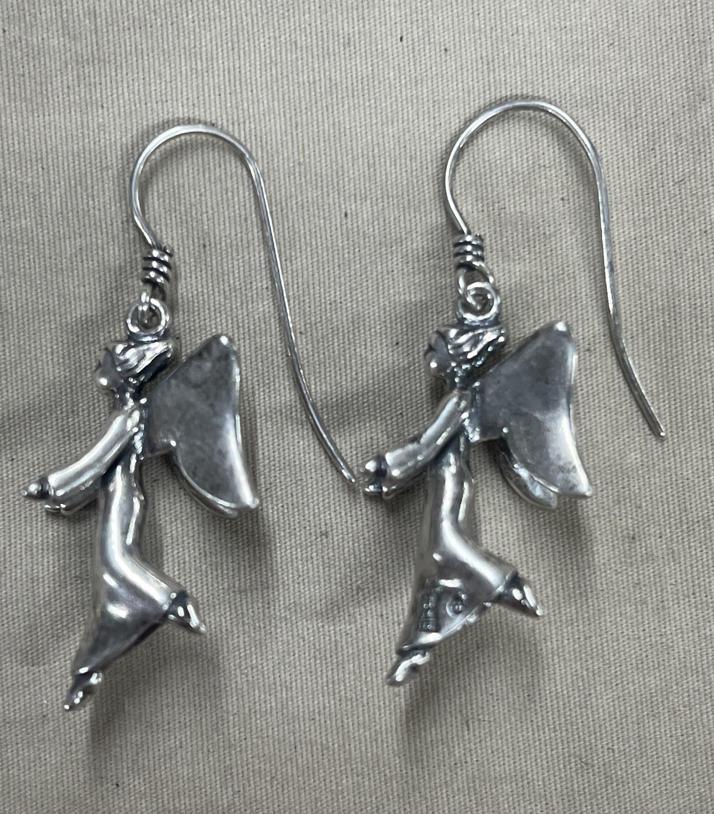 RETIRED James Avery Sterling Silver 925 3D Large Floating Angel Earrings
