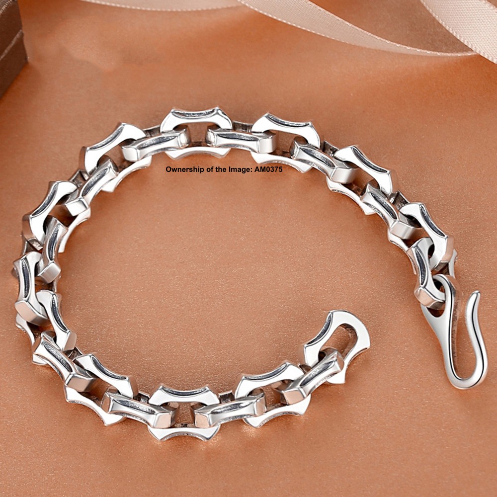 Pure 925 Sterling Silver Men’s Bracelet 10mm Cable Link Chain Bracelet 7.1-8.66″