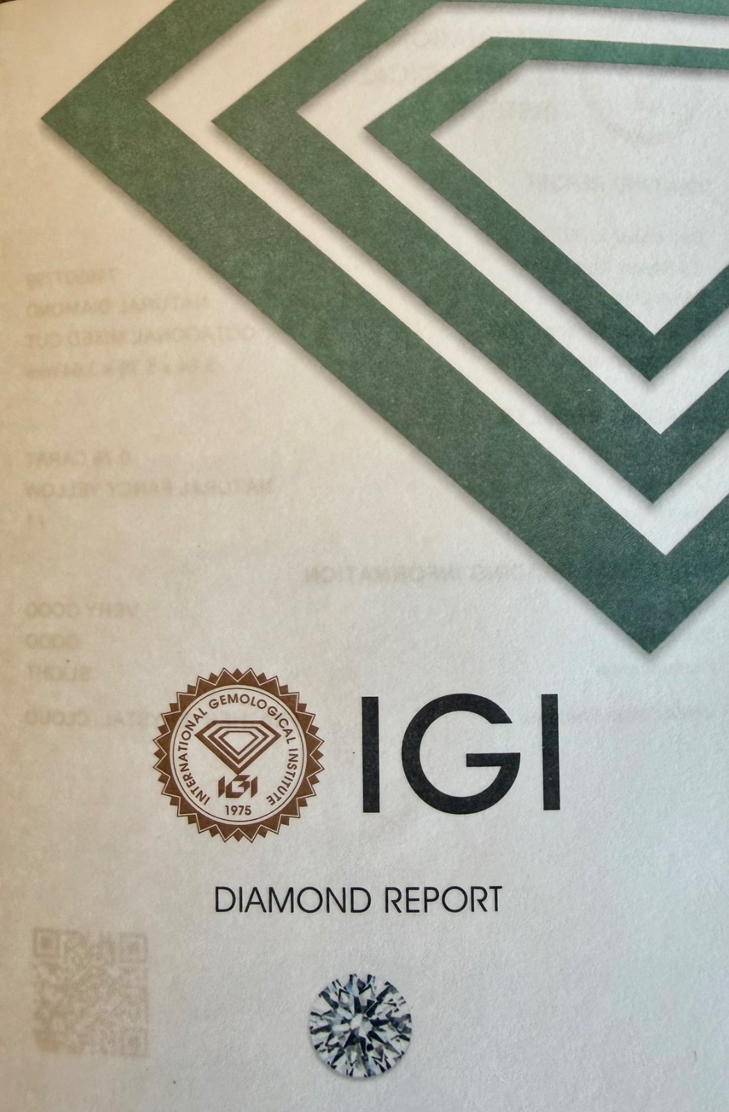IGI Natural Diamond Octagonal Mixed Cut Natural Fancy Yellow 0.78 Carat