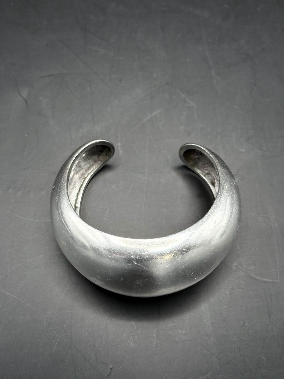 Rare Antonio Pineda Taxco 970 Silver Heavy Domed Cuff 54g Signed MCM Masterwork