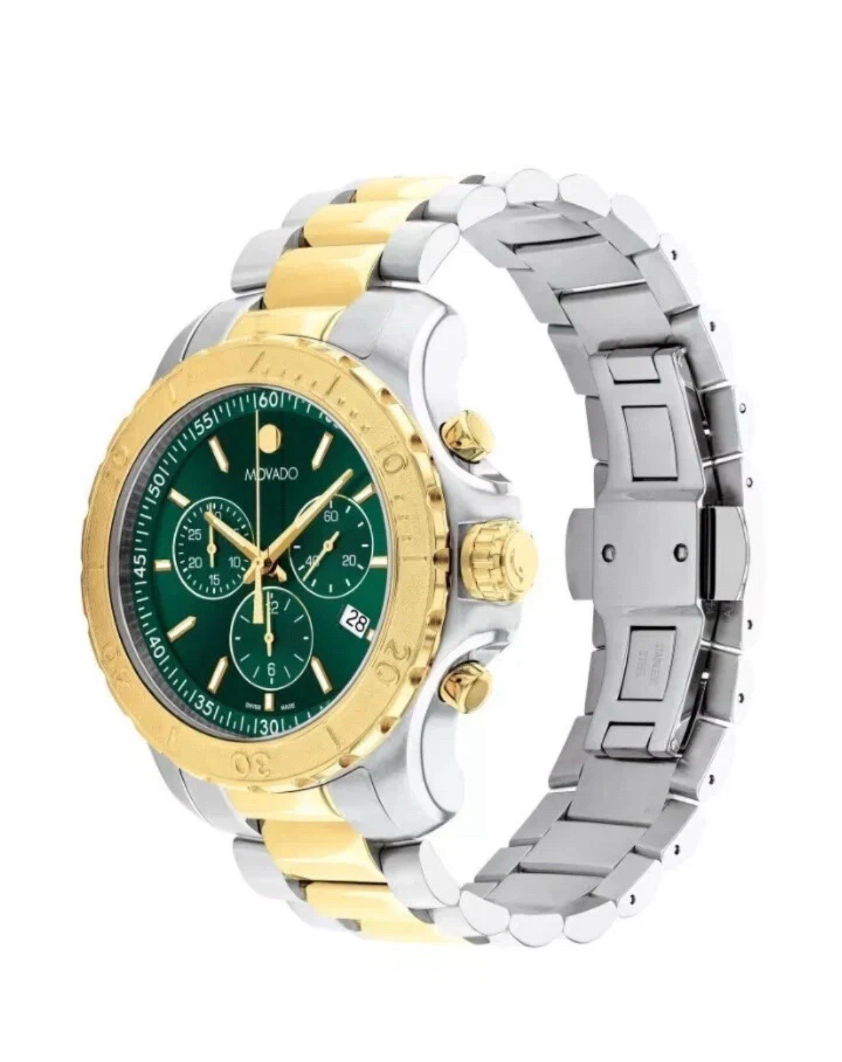 Brand New Movado Active Sport Men’s Two Tone Green Dial 42 mm Watch 2600181