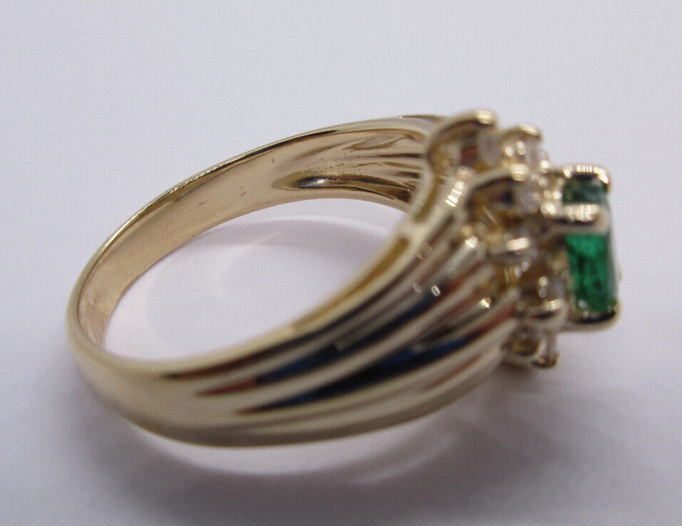 EFFY 14K Gold Diamond & Emerald Ring Diamond=.30 Carat 4.40 Gram Value=$6,500