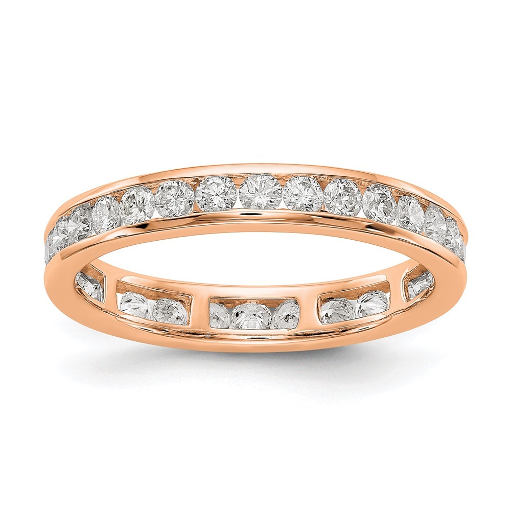 14k Rose Gold 1 Ct Lab Grown Diamond Complete Eternity Band Ring Size 7