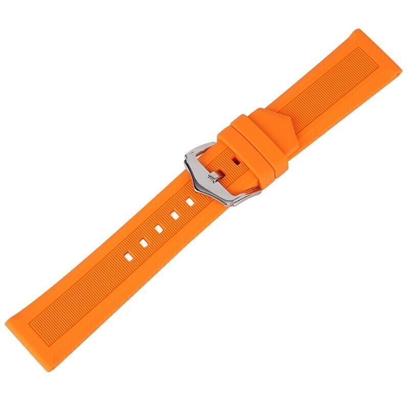 16/18/20/22/24/26/28mm Rubber Band Silicone Waterproof Watch Strap Replacement