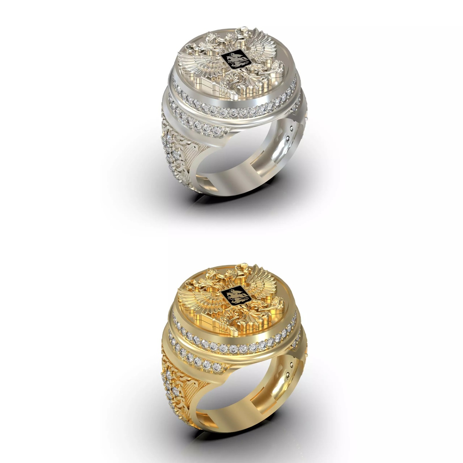 Men’s Imperial Double Eagle Style Gothic Punk 925Sterling Silver Statement Rings