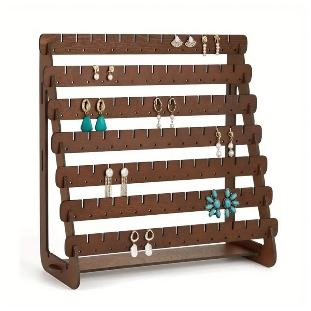 Wood Earring Display Rack Stand Holder For Stud Hook Earrings Jewelry Organizer