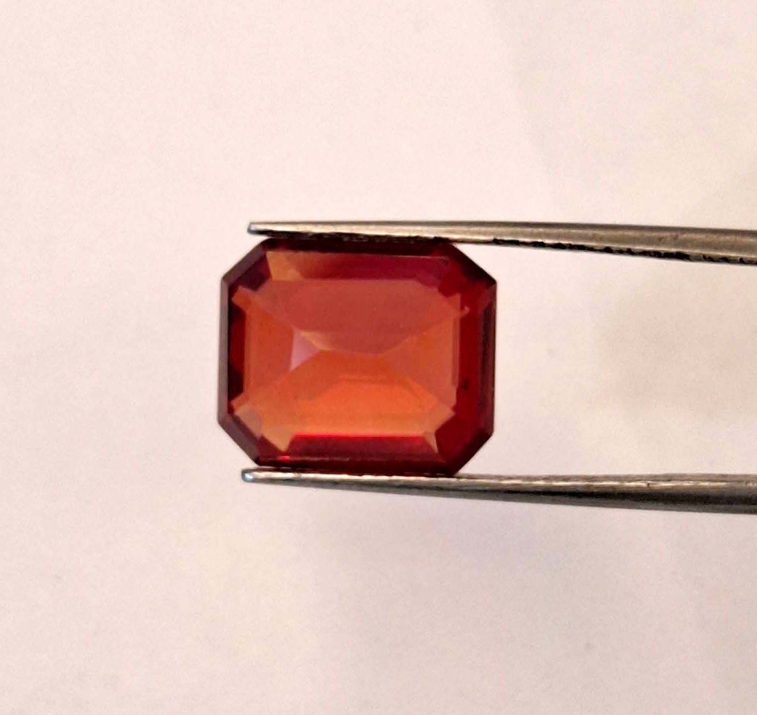 Hessonite Garnet Emerald Cut 8-10 Ct Natural Certified Loose Gemstone RK389