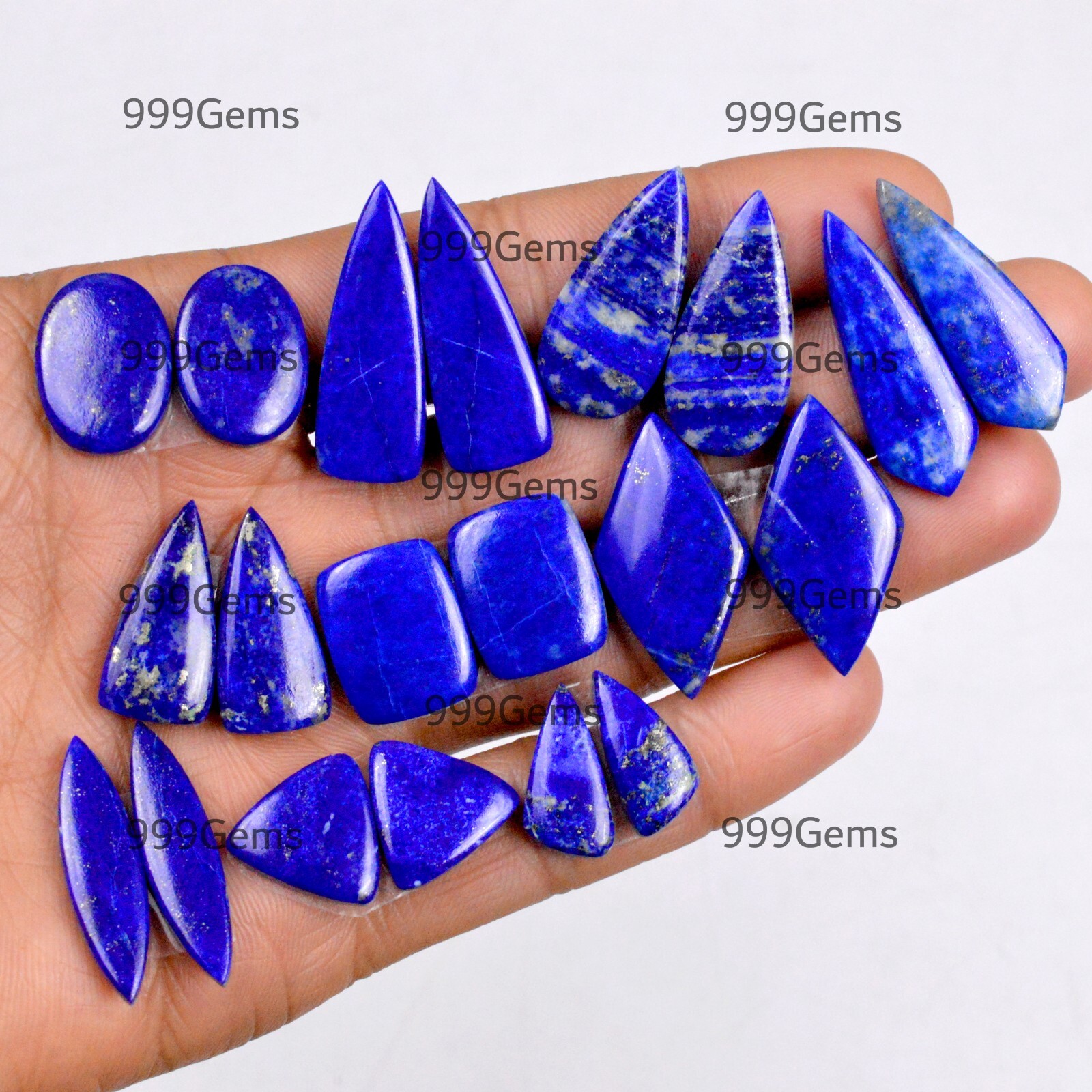 AAA Grade Lapis Lazuli Cabochon Gemstone Free Sizes 1000 Ct Matched Earring Pair