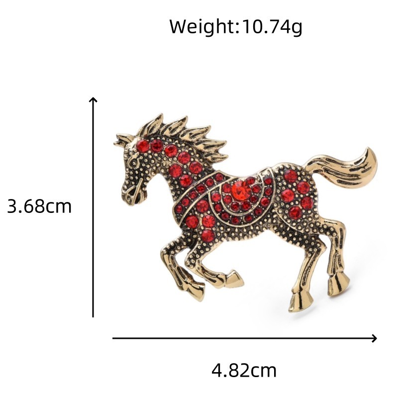 3pcs Crystal Horse Brooch Pin Set Gold Silver Black Equestrian Animal Jewelry
