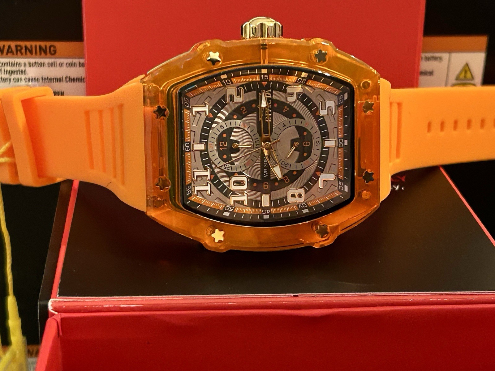 Invicta Racing Cyclone 48.5mm, WR 30m, 9”, New/Box/3yr Warranty, Orange, 48711