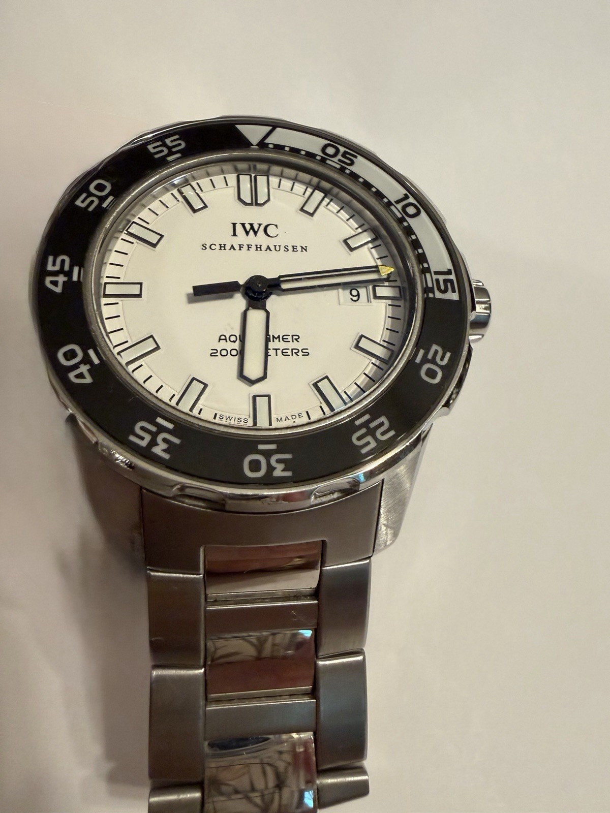 IWC Aquatimer Men’s Watch – IW356806. White Dial Stainless Steel Bracelet 44mm