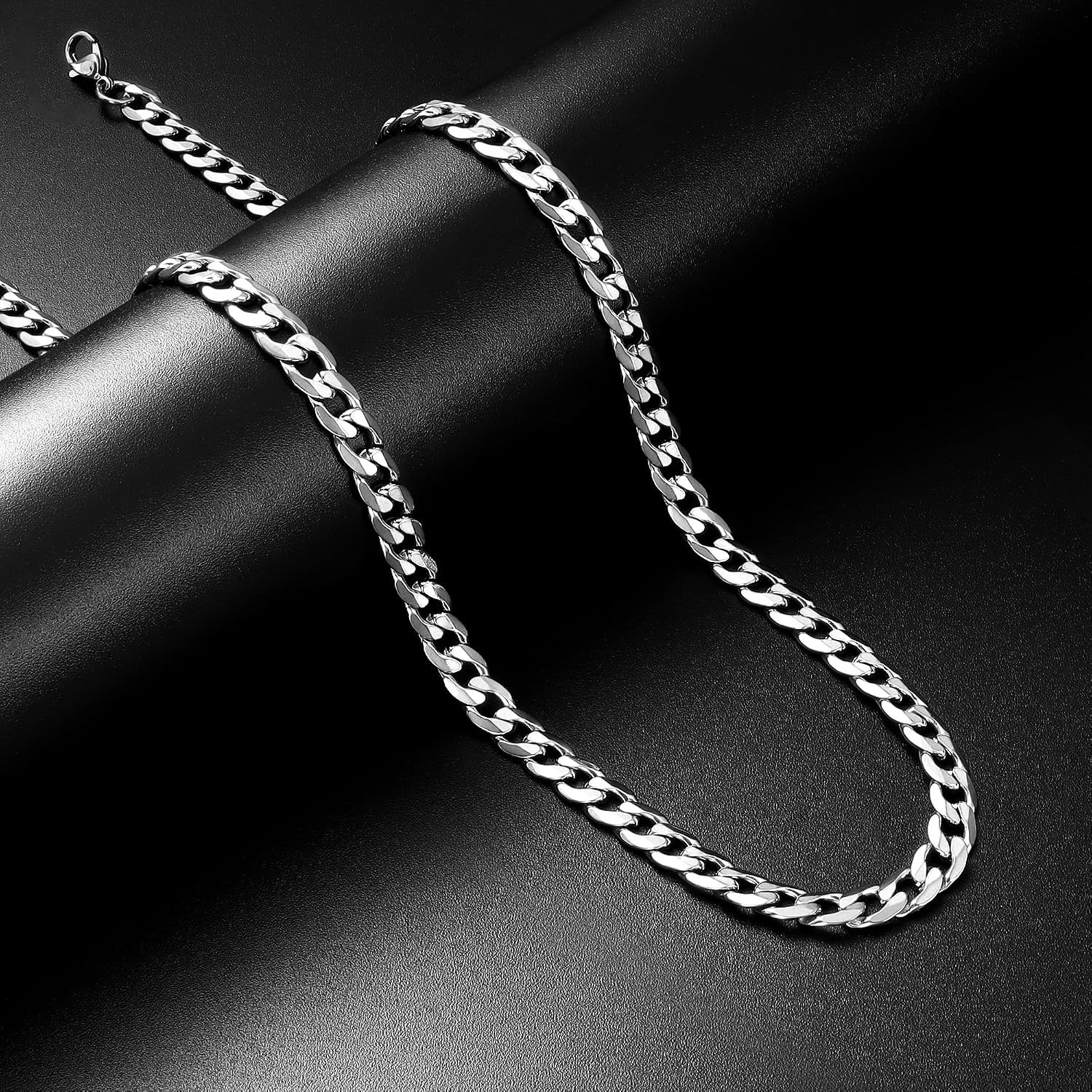 18-40″MEN Stainless Steel 3/4/5/6/8mm Silver Miami Cuban Curb Chain Necklace*155