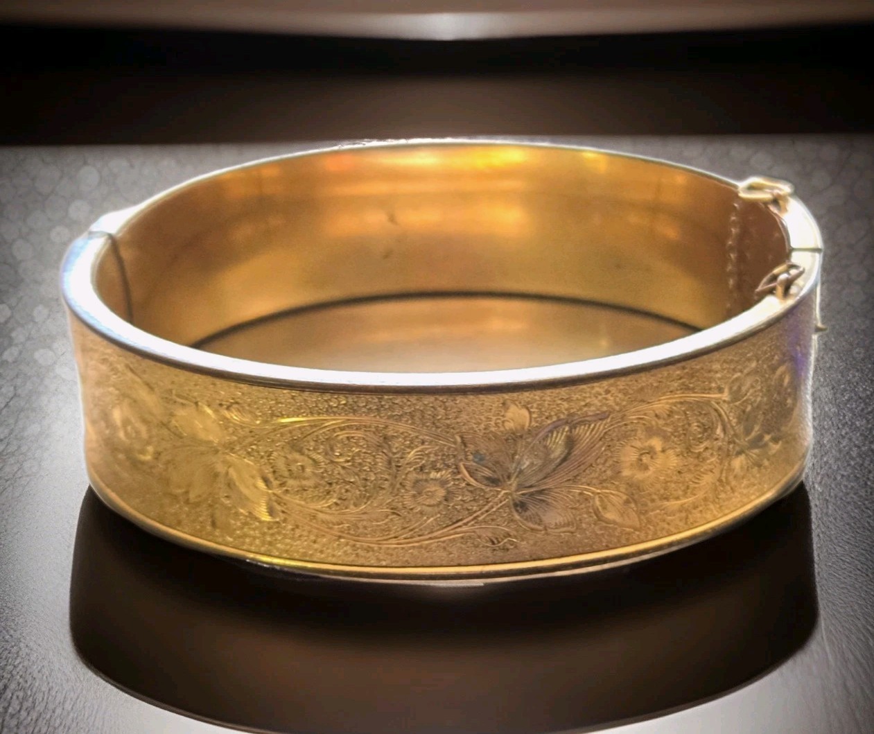 Vintage PSH 1/20 10K GF Victorian Hinged Bracelet 7″ 25 g