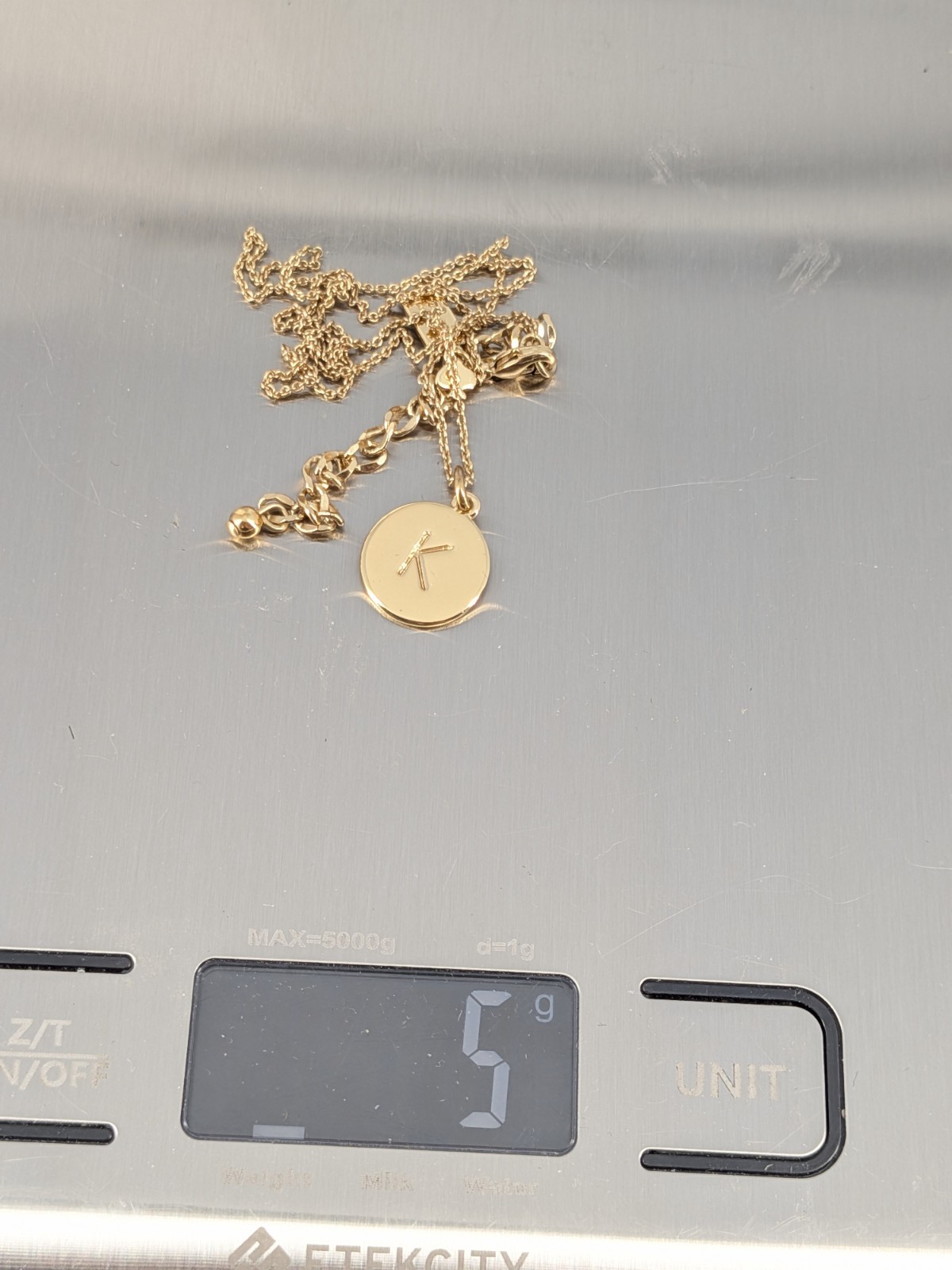 Kate Spade Necklace K Initial One In A Million 12K Gold Plated 17-20in Pendant