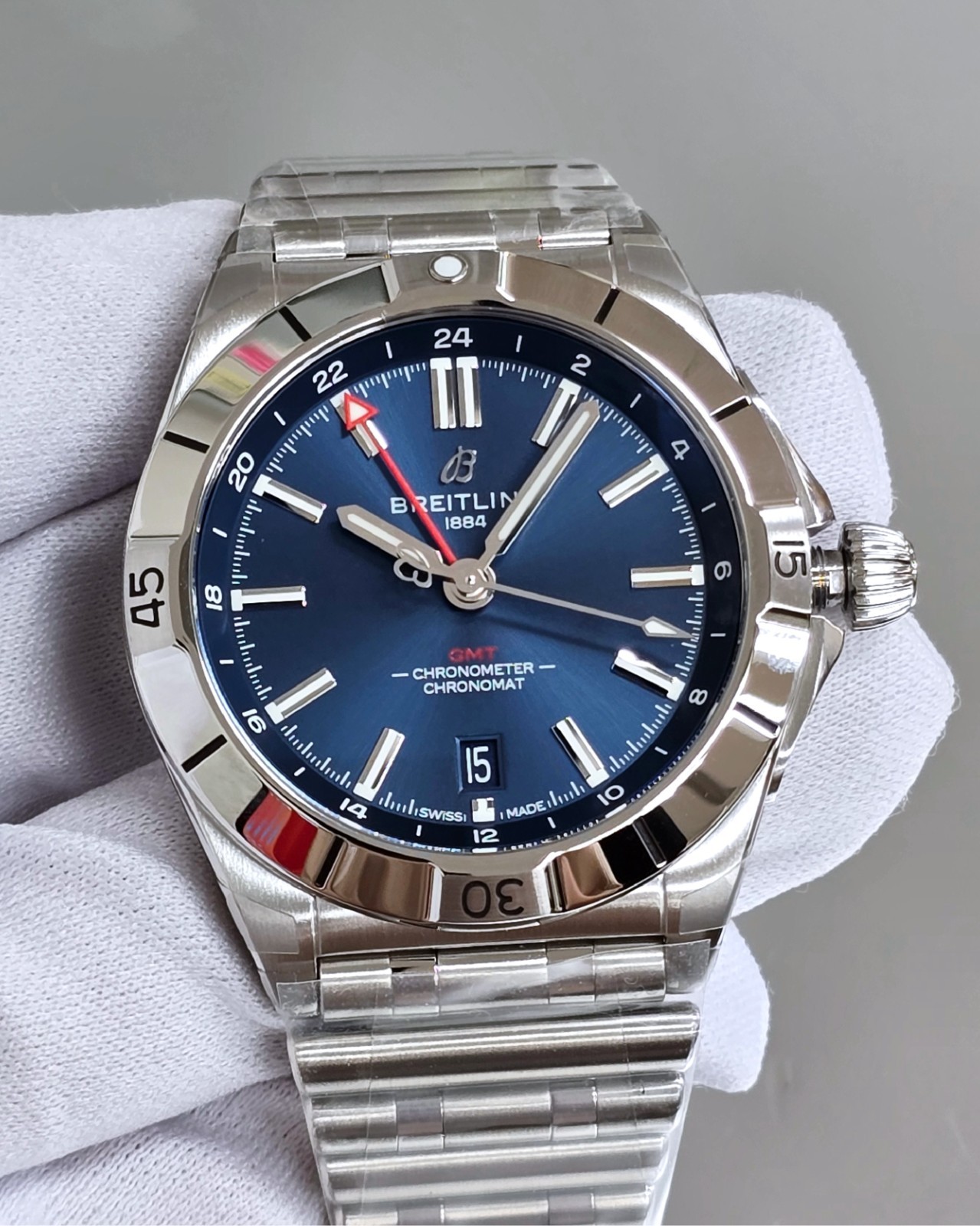 Breitling Chronomat Automatic GMT SS 40mm Blue Dial Men’s Watch A32398101C1A1