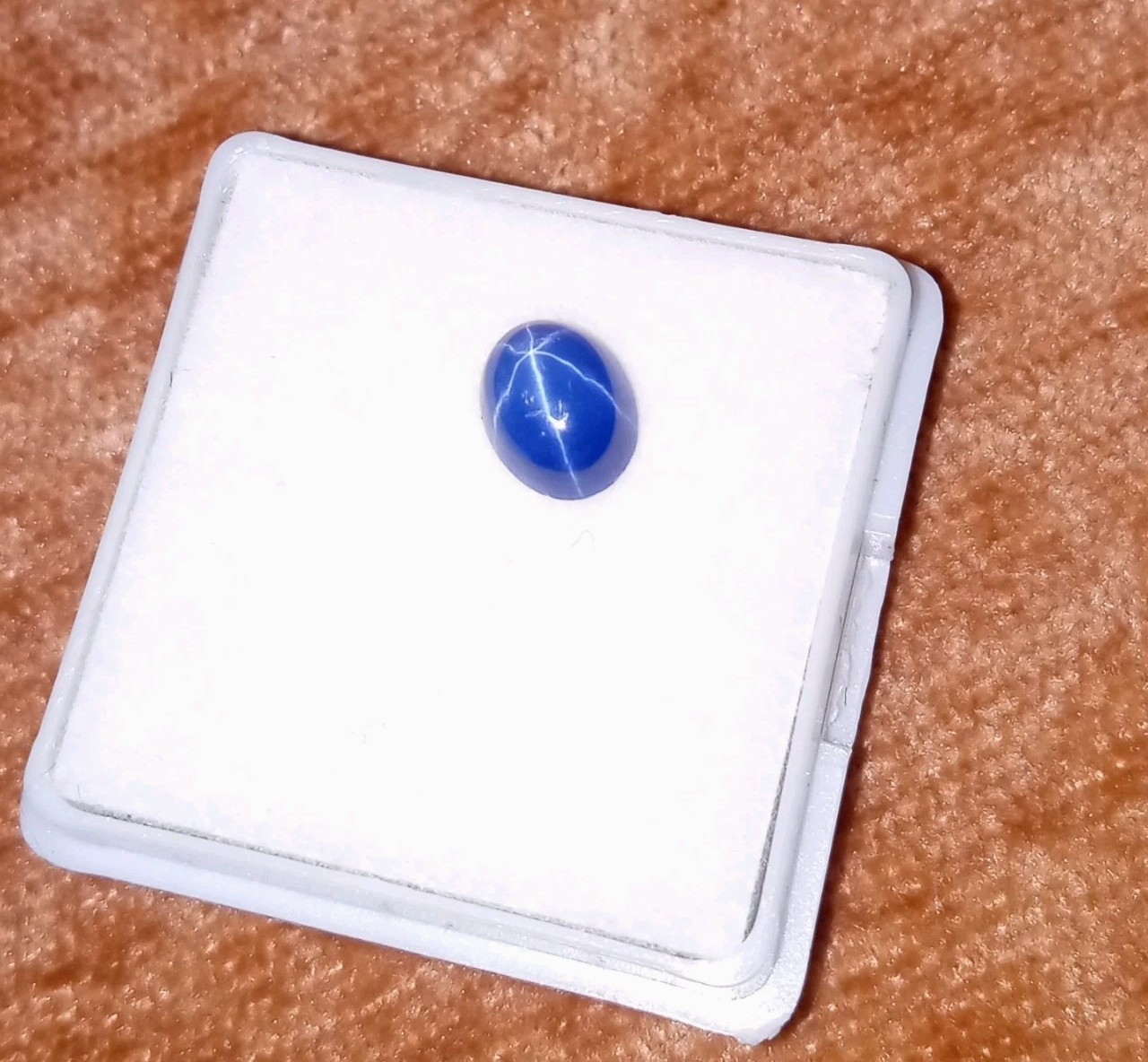 1.35ct Blue Star Sapphire 6 Rays GGIJ Certificate Oval Cabachon Diffused