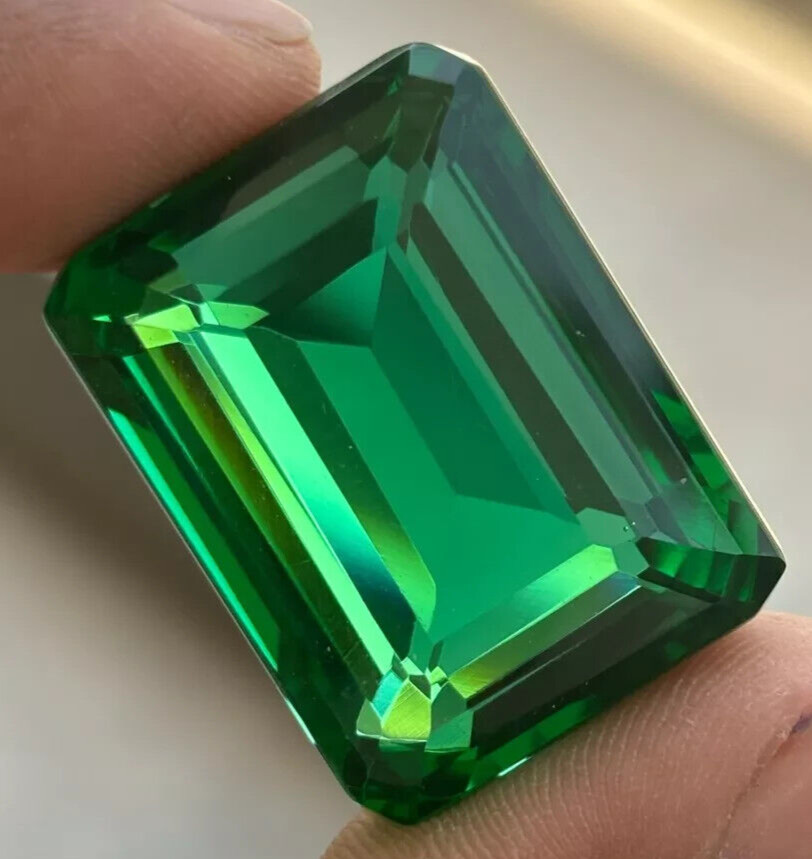AAA+ Natural Green Emerald Colombia 7.40 Ct. Emerald Cut Loose Gemstone Gift