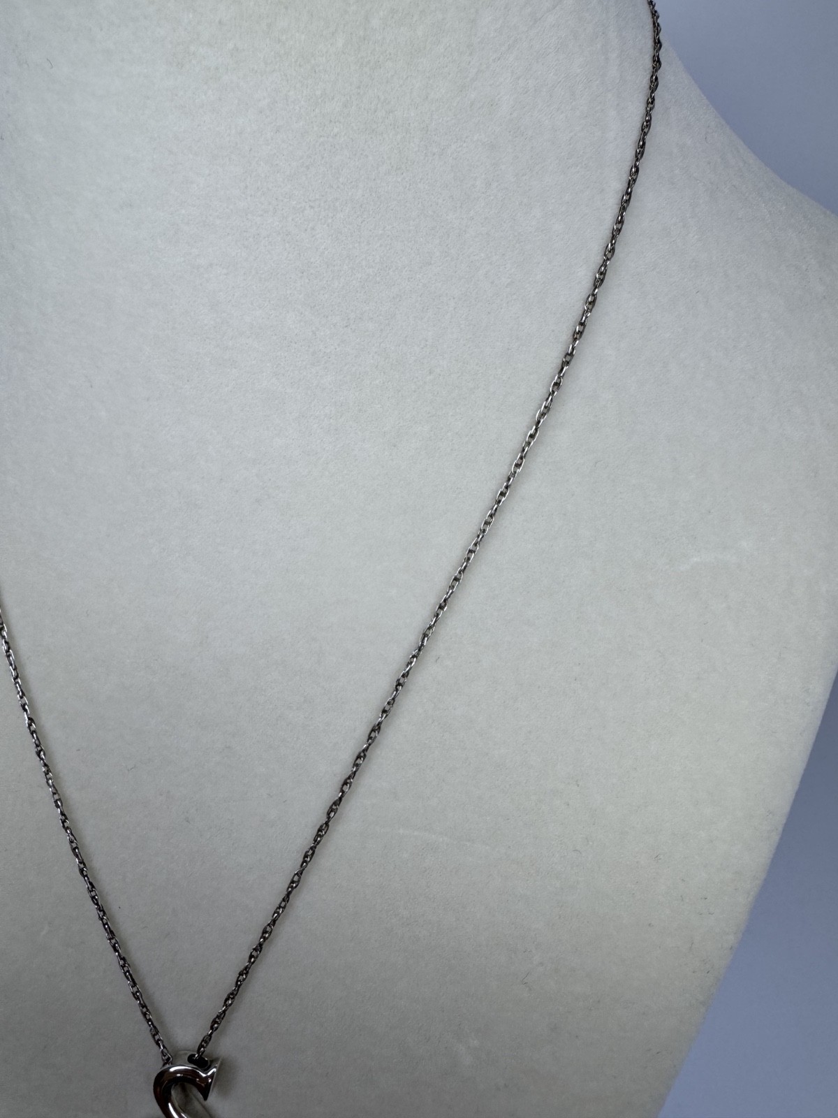 925 Sterling Silver Letter S Initial Pendant Necklace 17″ + 2″ Extender 3g