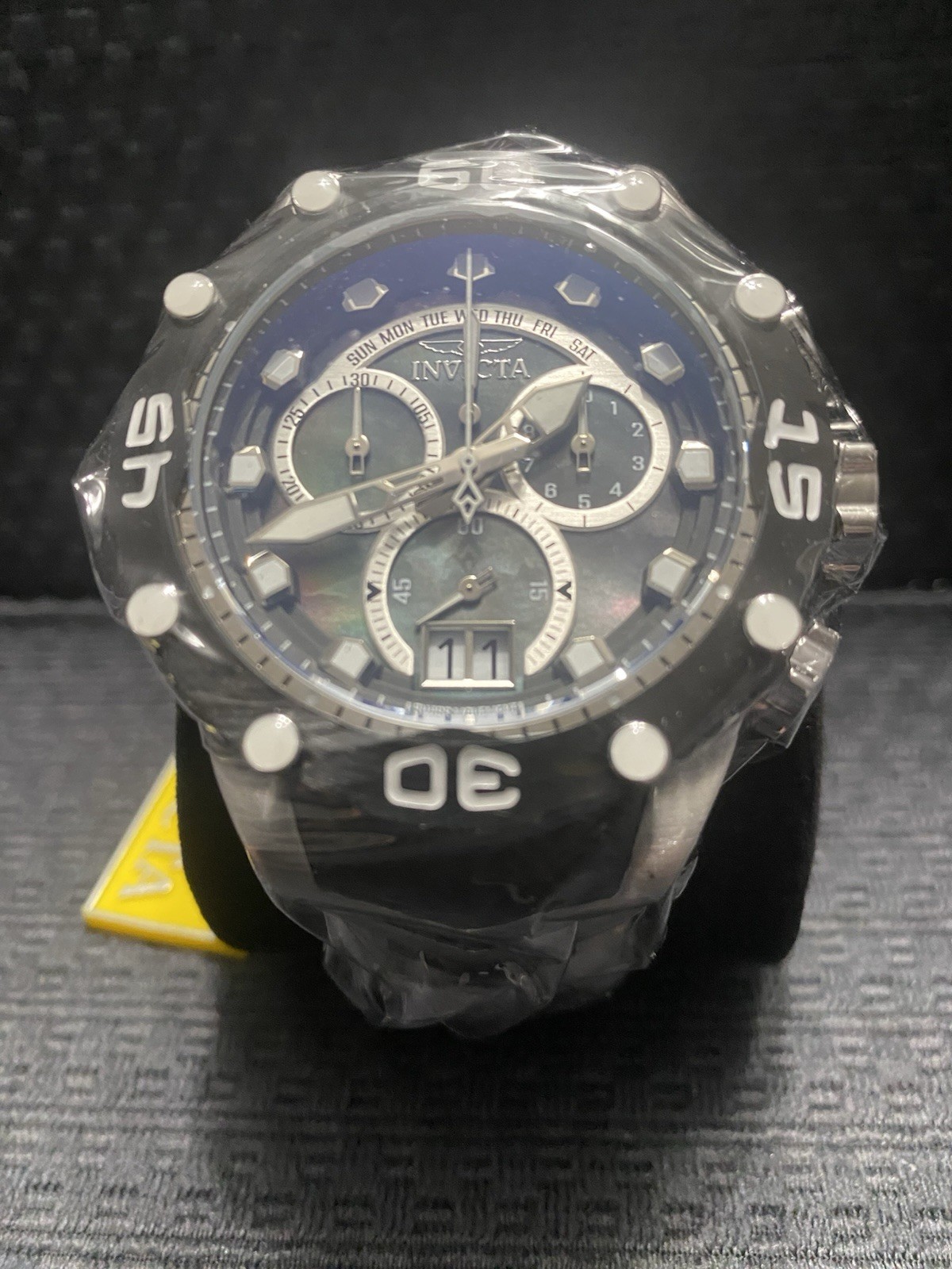 Invicta 48.5mm Subaqua Noma Vlll Swiss Quartz, Black Mop Dial Watch, Model#47291