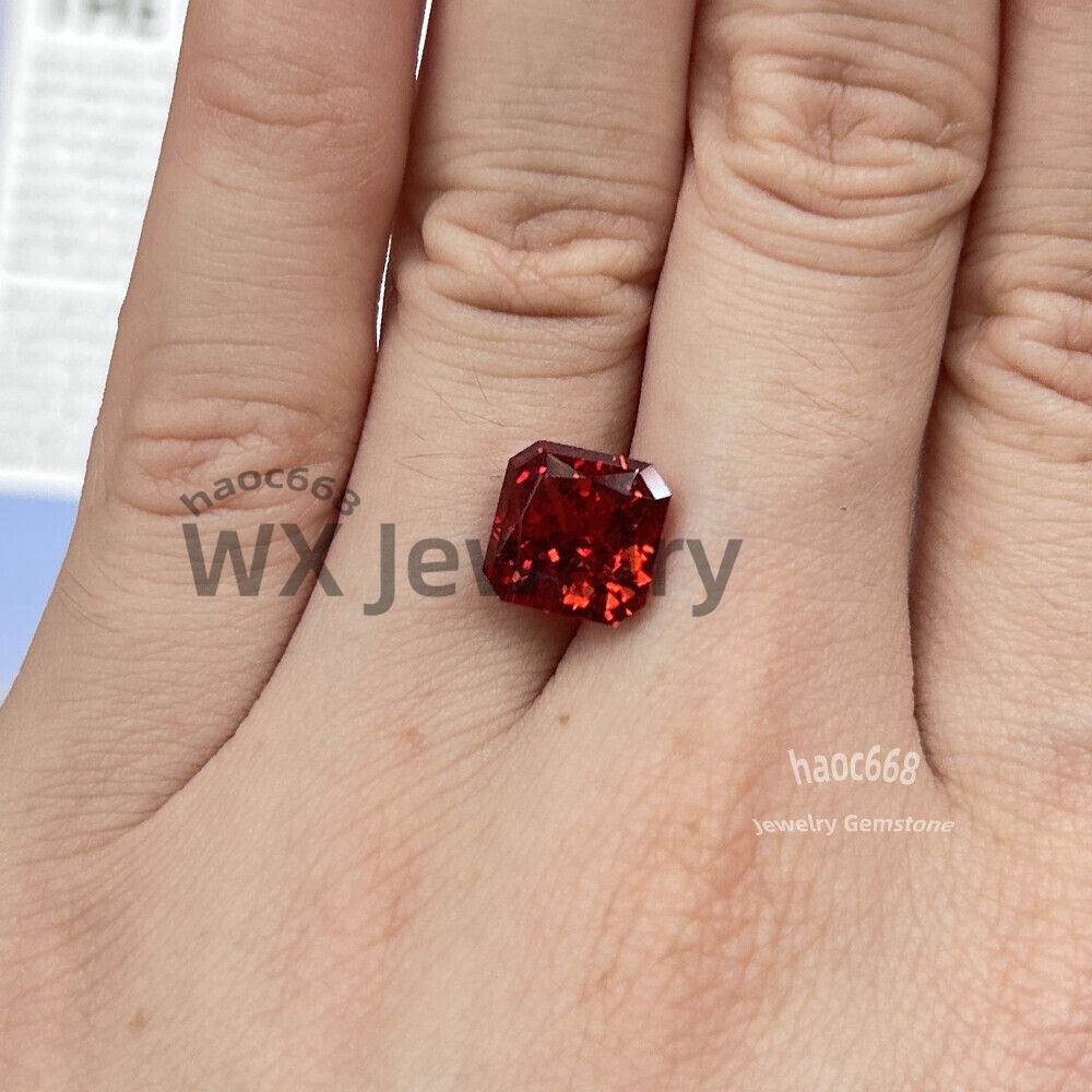 1PC Synthetic Sq Octangle Ice Cut Garnet Loose Cubic Zirconia for making jewelry