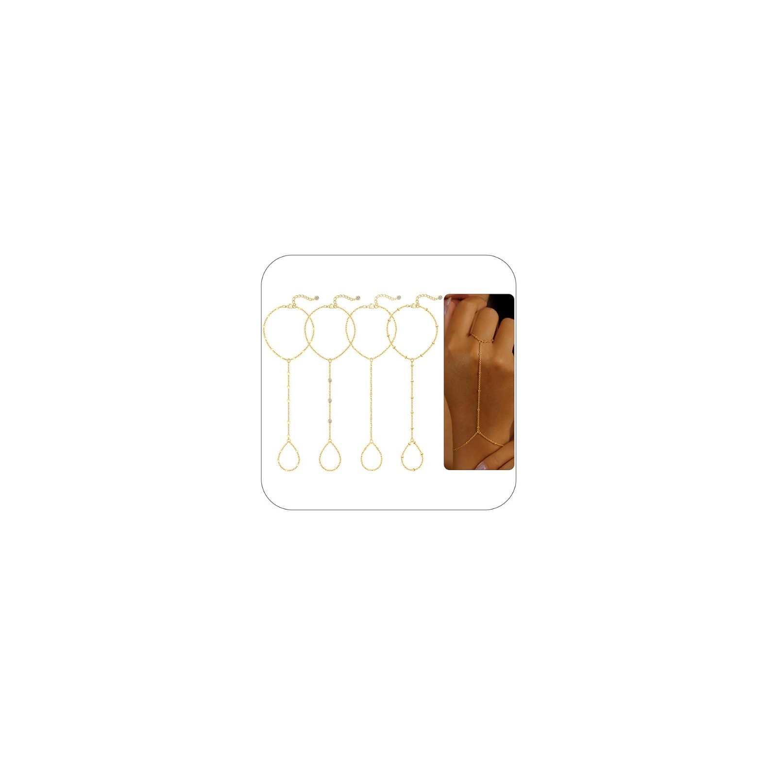 Gold Hand Chain Bracelets for Women – Stackable Ring & Finger Body Jewelry Gifts