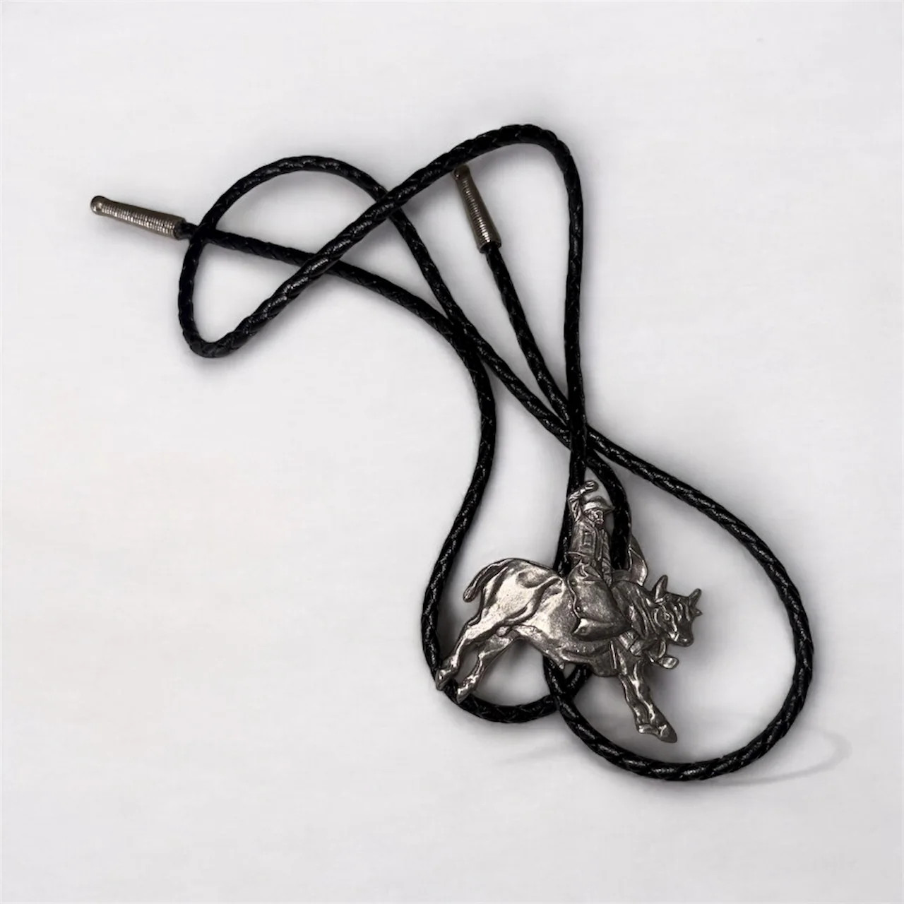 Vintage Pewter Bull Riding Bolo