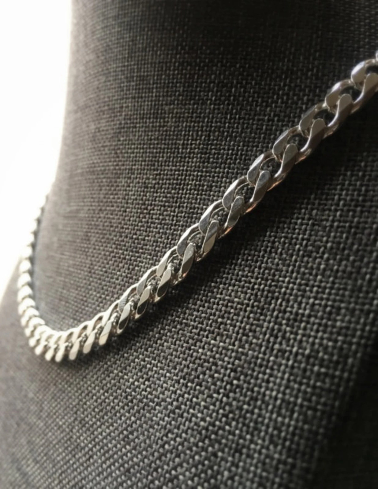 Solid 925 Sterling Curb Chain Necklace 7mm 8-30” Cuban Miami Style Italy