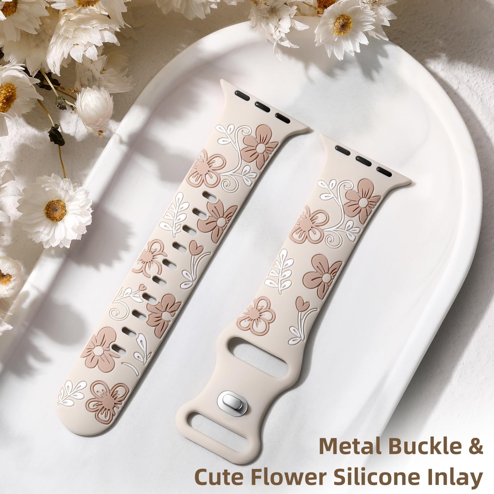 Floral Band Compatible with Apple Watch Bands for Women 40Mm 41Mm 38Mm 42Mm 44Mm