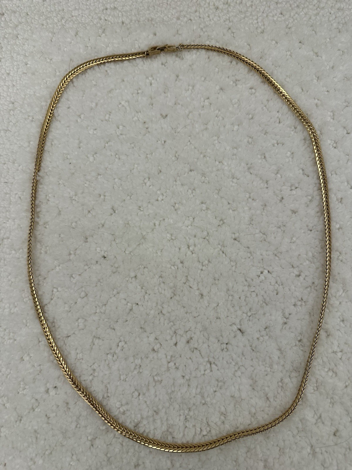 Long Vintage Givenchy – 7.2 mm Herringbone Gold Tone Necklace – approx 30 in