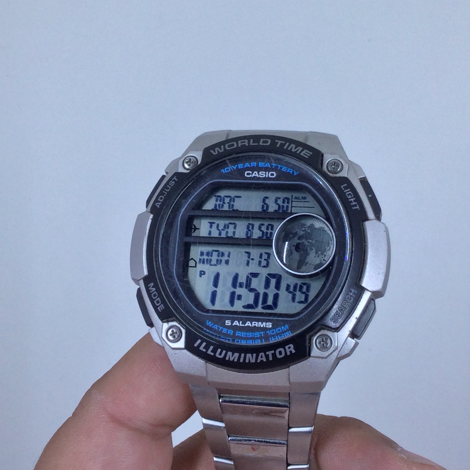Casio Digital Men’s Watch 3447 AE-3000W- World Time Illuminator 5 Alarms