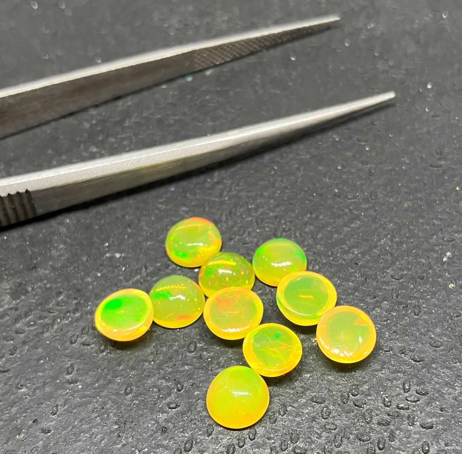 Opal Round Flat Back AAA Natural Ethiopian Yellow Loose Gemstone For All Jewelry