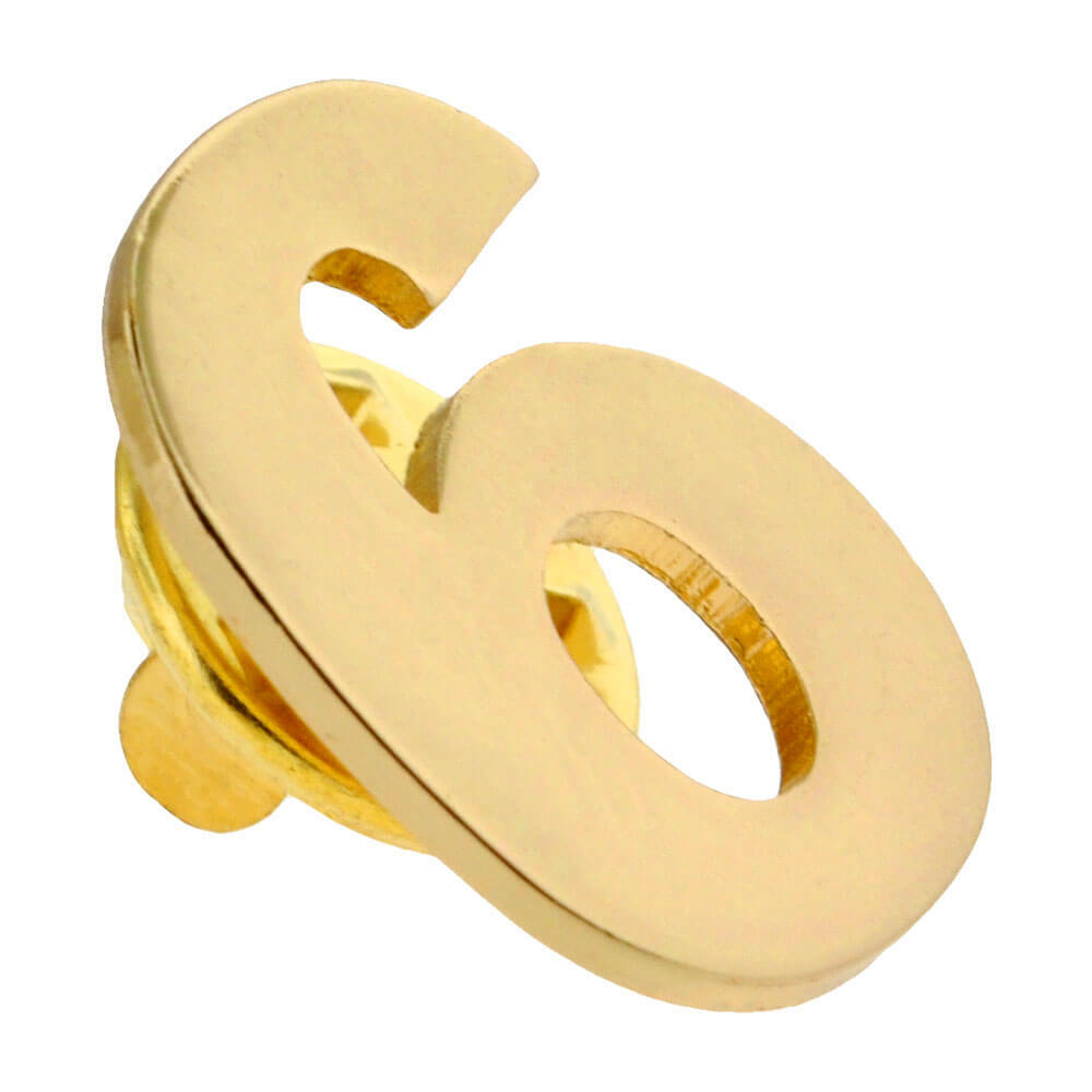 PinMarts Number Six 6 Lapel Pin Anniversary Birthday Number Jewelry