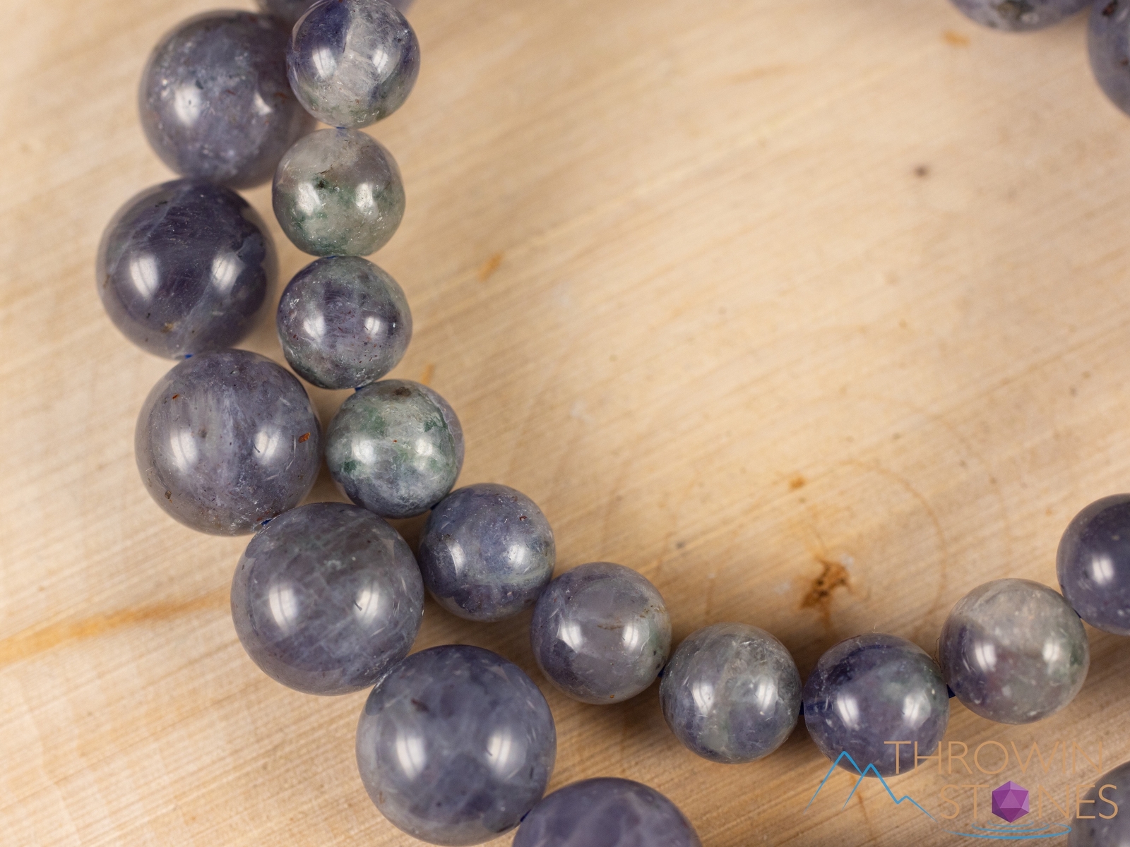 IOLITE Crystal Bracelet – Round Beads – Beaded Handmade Healing Jewelry, E1621