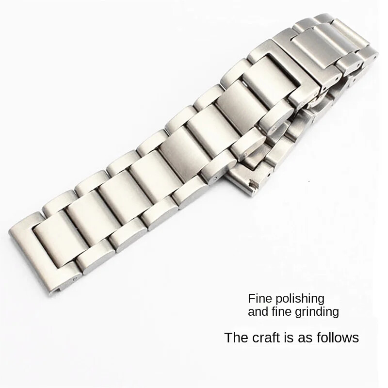 High Quality Brushed Stainless Steel Watch Strap Business Band 16-26mm Universal
