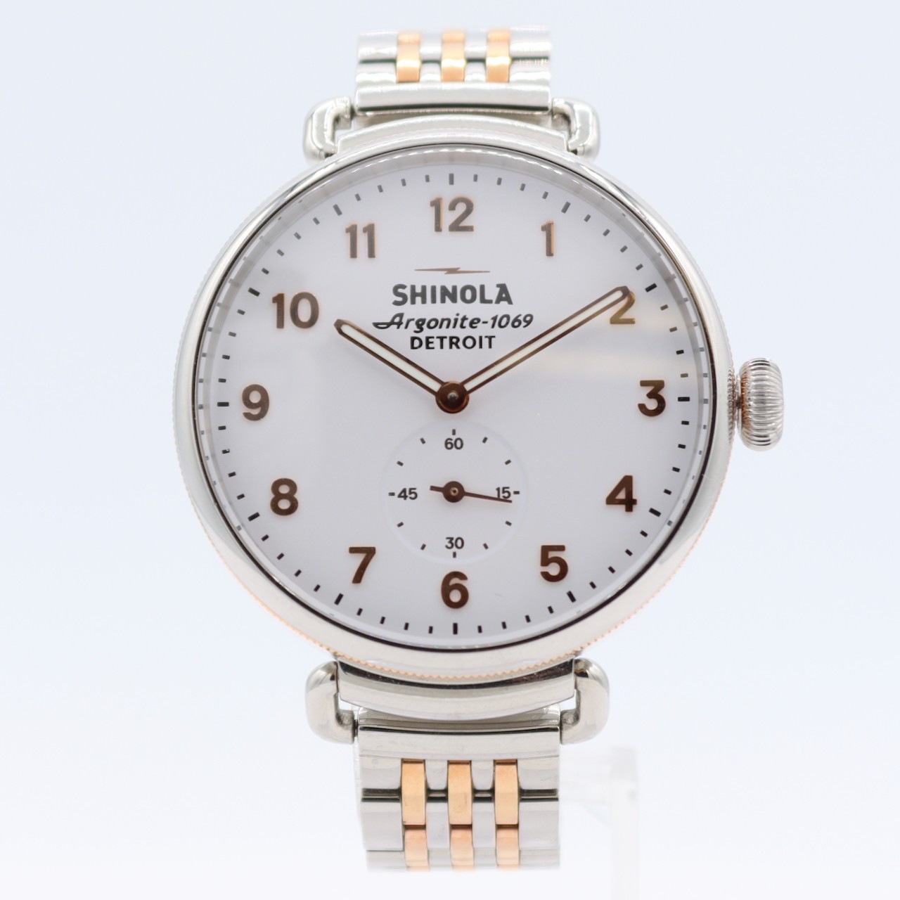 38mm Shinola Canfield White Men’s Quartz Wristwatch Argonite-1069