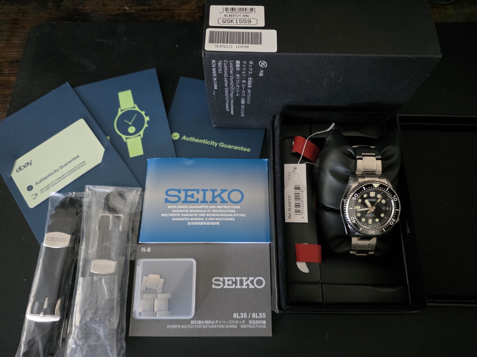 Seiko SLA021J1 MM300 Prospex Automatic Diver 300m Black Dial Box + Papers