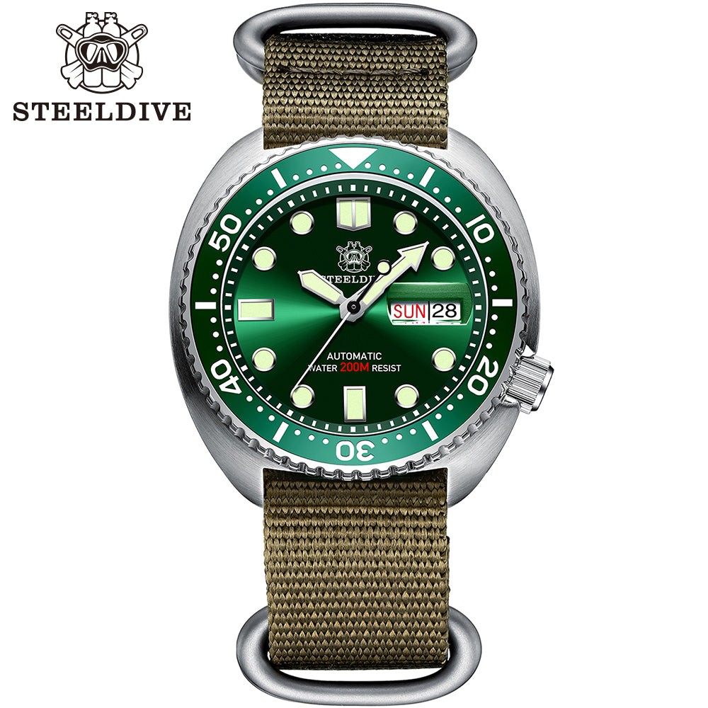 STEELDIVE SD1972 Mens 45mm 200M Automatic Dive Watch NH36 Steel