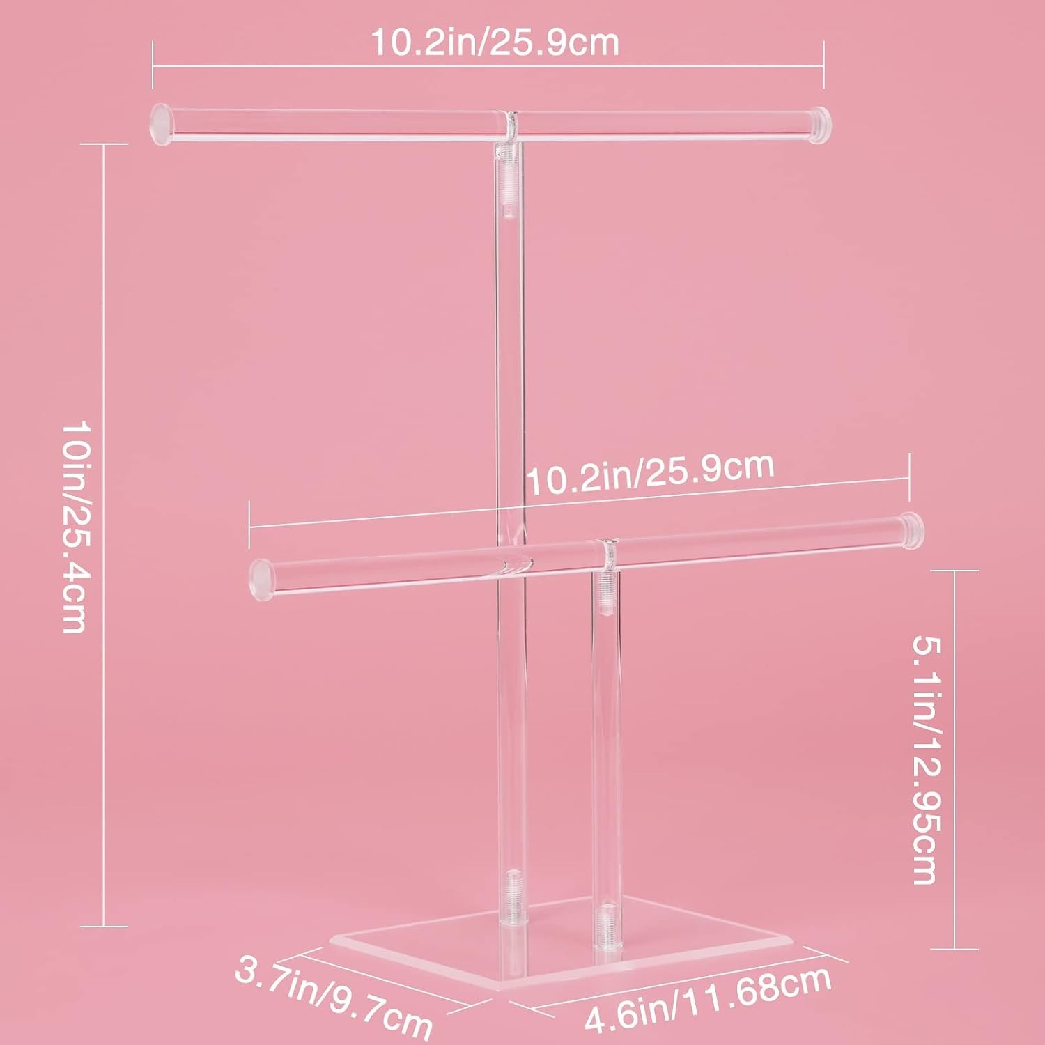 Elegant Clear Acrylic Jewelry Stand – 2-Tier Necklace Holder & Organizer