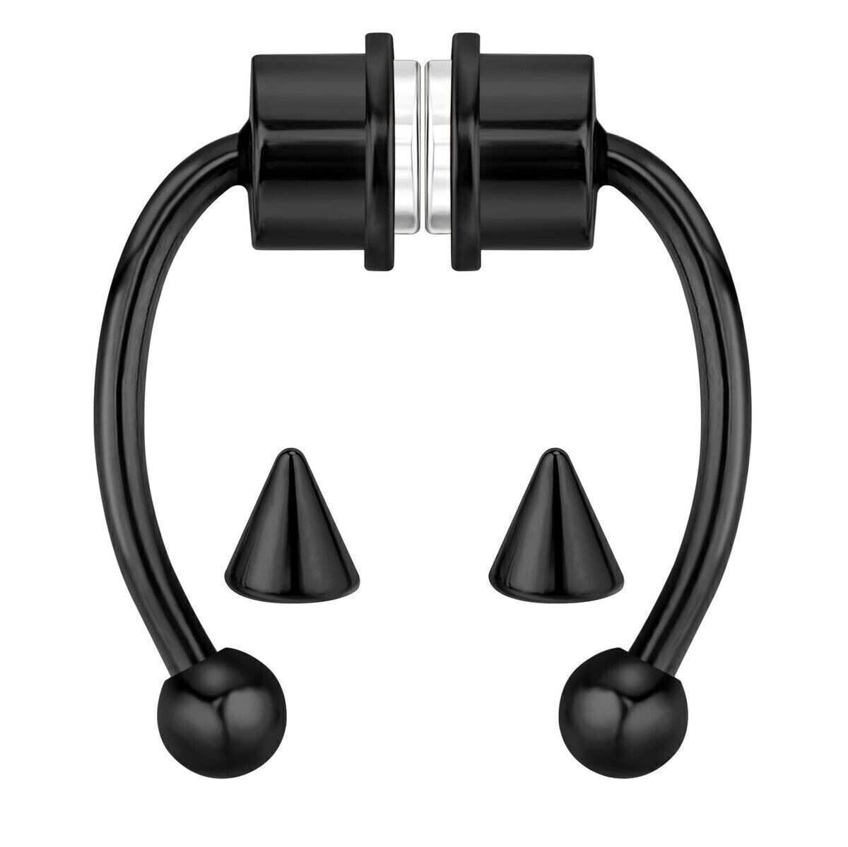 Magnetic Non-Piercing Fake Nose Rings Septum Segment Helix Club Clickers Punk US