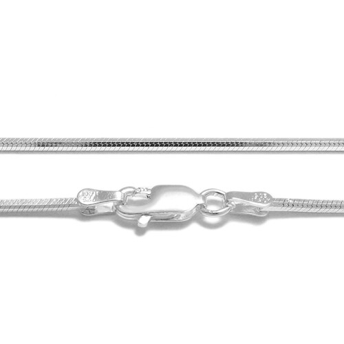 925 Sterling Silver Diamond Cut Snake Chain Necklace 1.5mm (040 Gauge)
