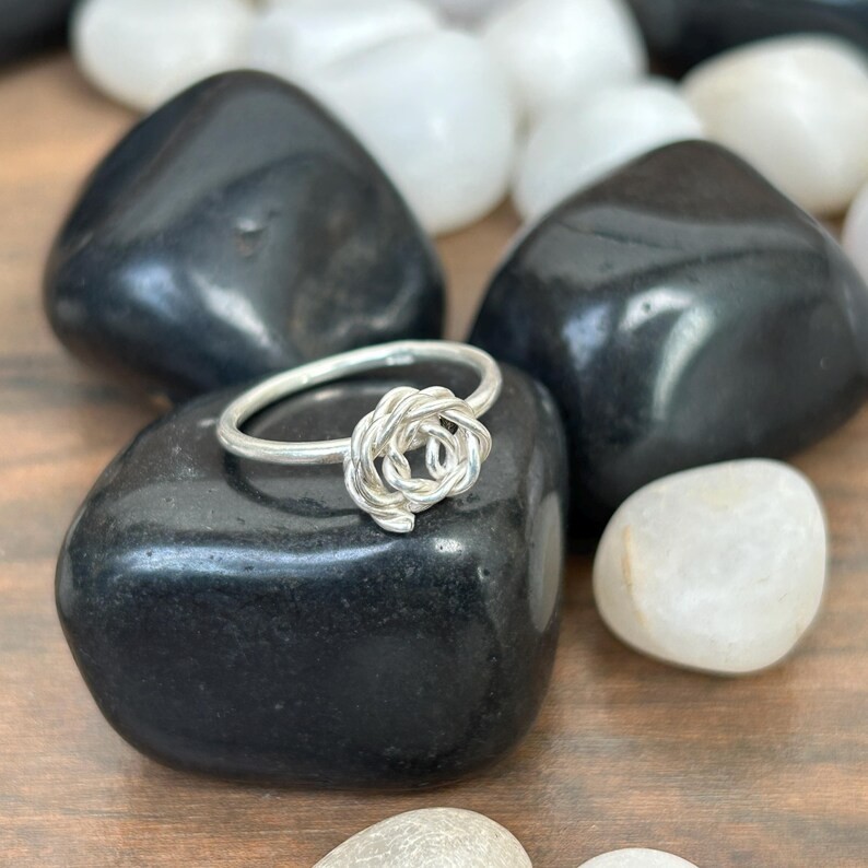 925 Sterling Silver Love Knot Ring Handmade Symbolic Friendship Jewelry