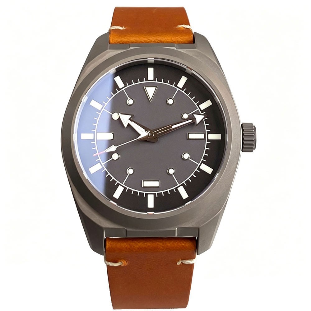 Miyota Titanium Case 40mm Luxury 20ATM Diver Swim Men Mechanical Watch Blue Dial