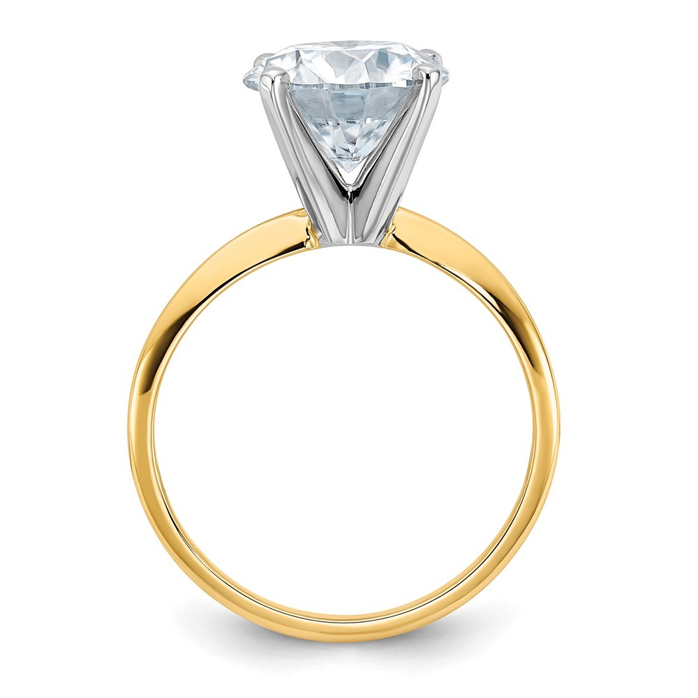 14k Yellow Gold 3ct. Round Cut Moissanite Solitaire Engagement Ring Size 6