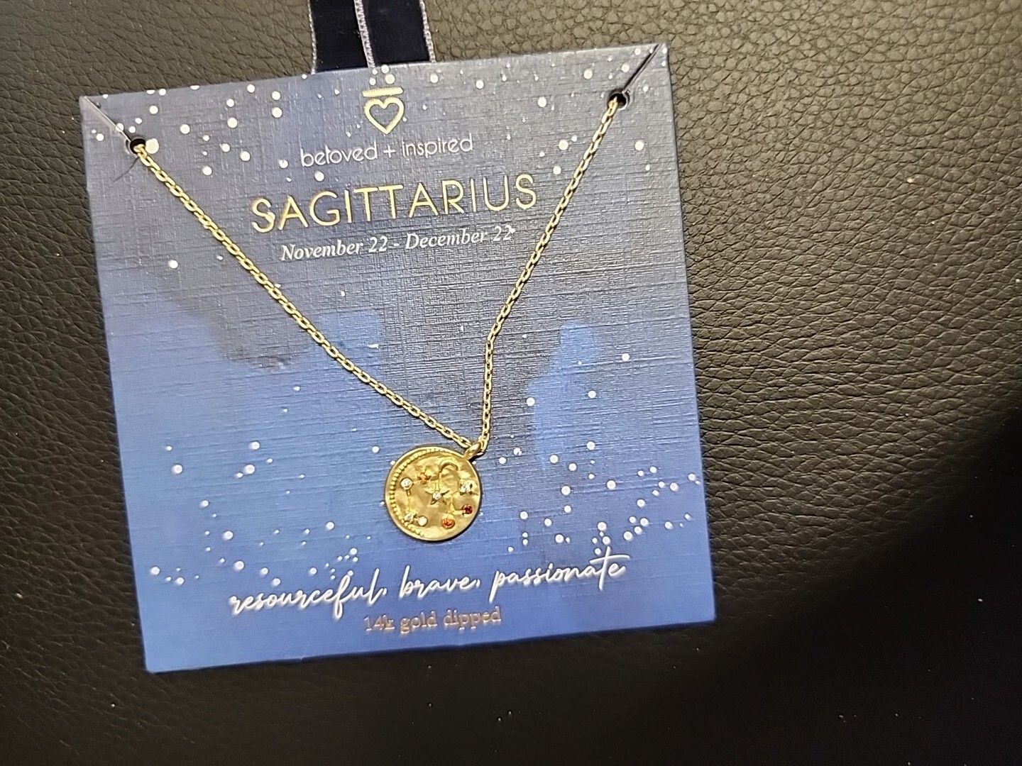 Beloved + Inspired Sagittarius Nov 22- Dec 22 14K Dipped In Gold Necklace