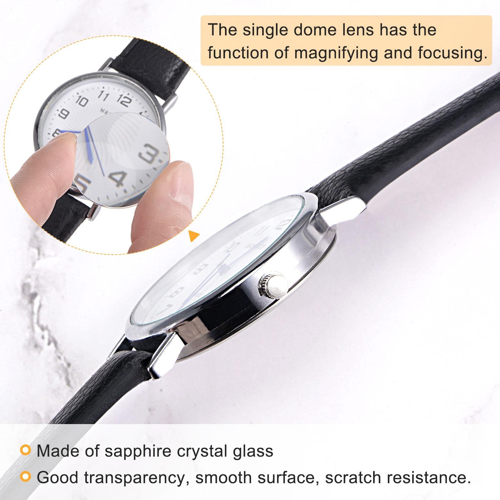 Watch Glass Sapphire Crystal Lens Single Dome 18mm Dia. 1.3mm Thickness Clear